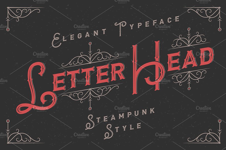 信头字体+装饰素材 Letterhead font + ornament