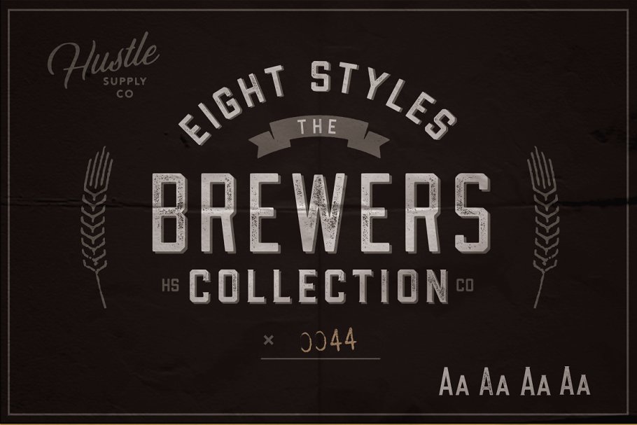 复古正式的字体 The Brewers Font Collection: 8 Fonts