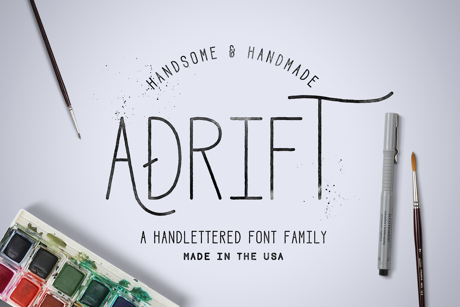 时尚手绘字体 Adrift Font + Extras