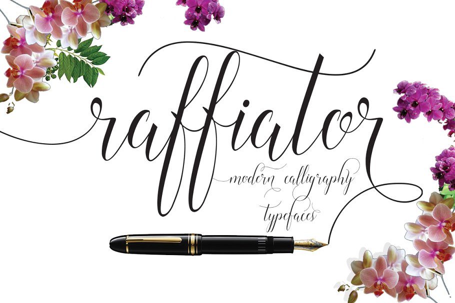 钢笔手绘字体 Raffiator script