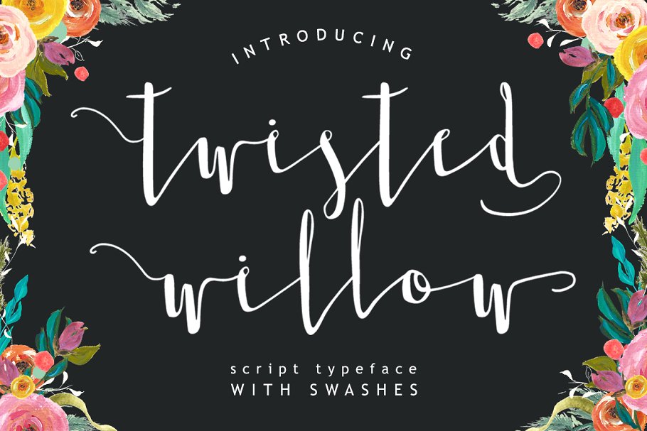 个性手写字体 Twisted Willow Typeface Font