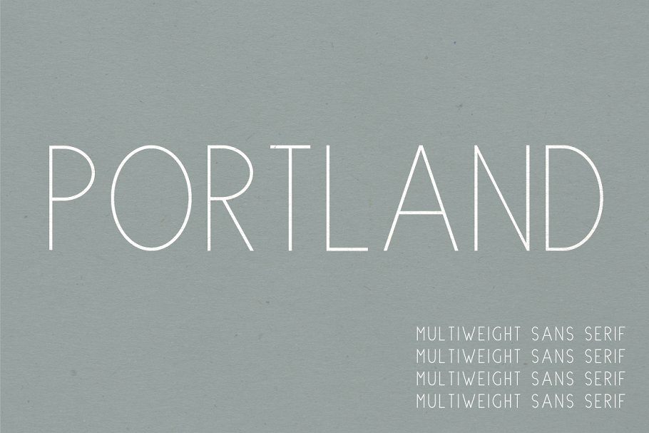 时尚的多种粗细的字体 Portland | Multi-Weight Font