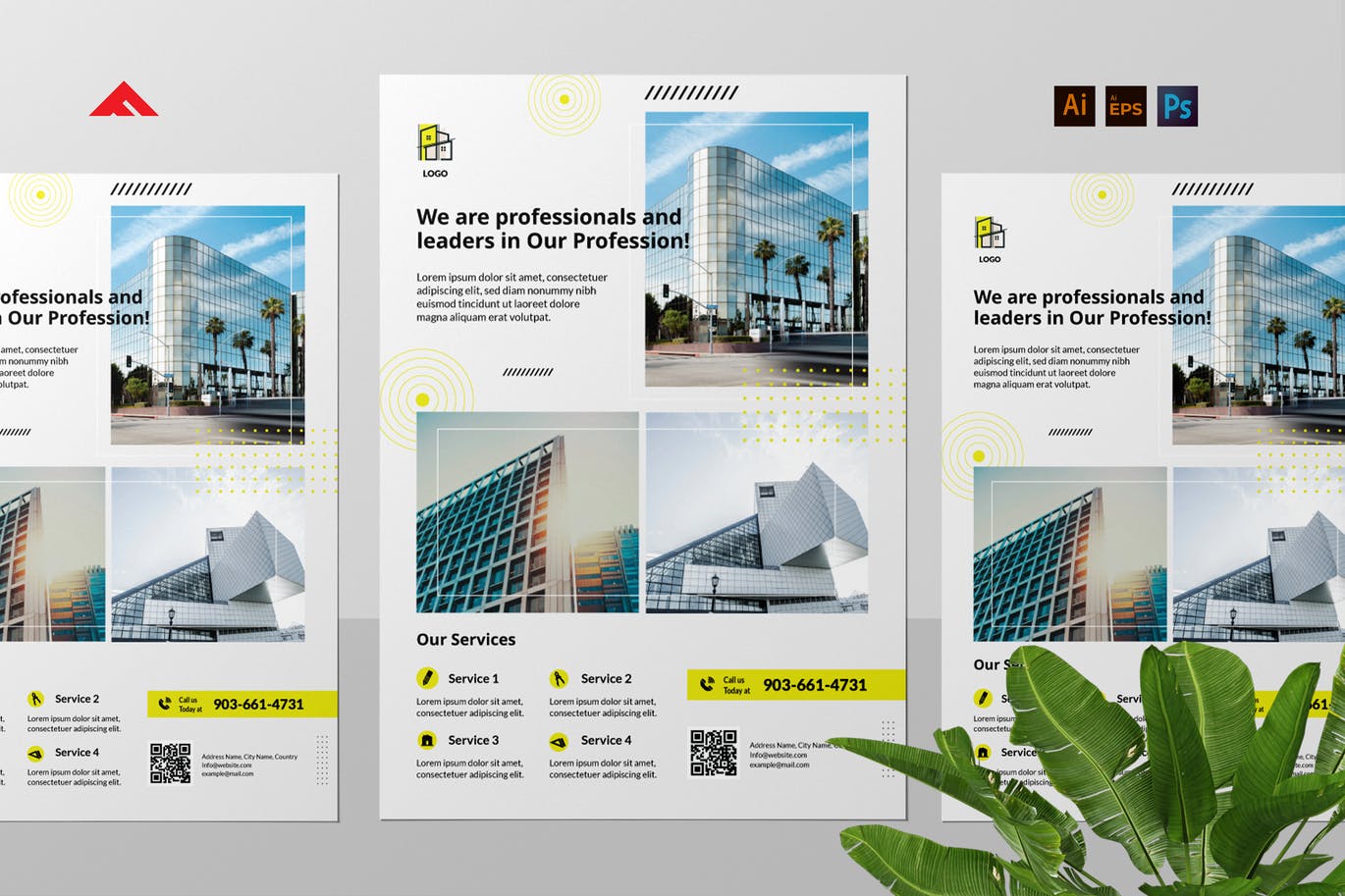 简约好用的房地产海报设计模板-AI，EPS，PSD