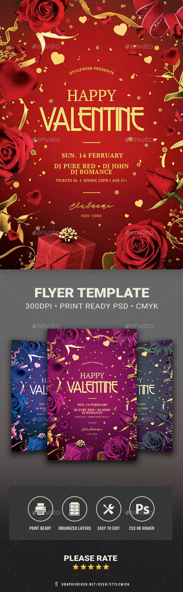 情人节活动派对海报设计模板