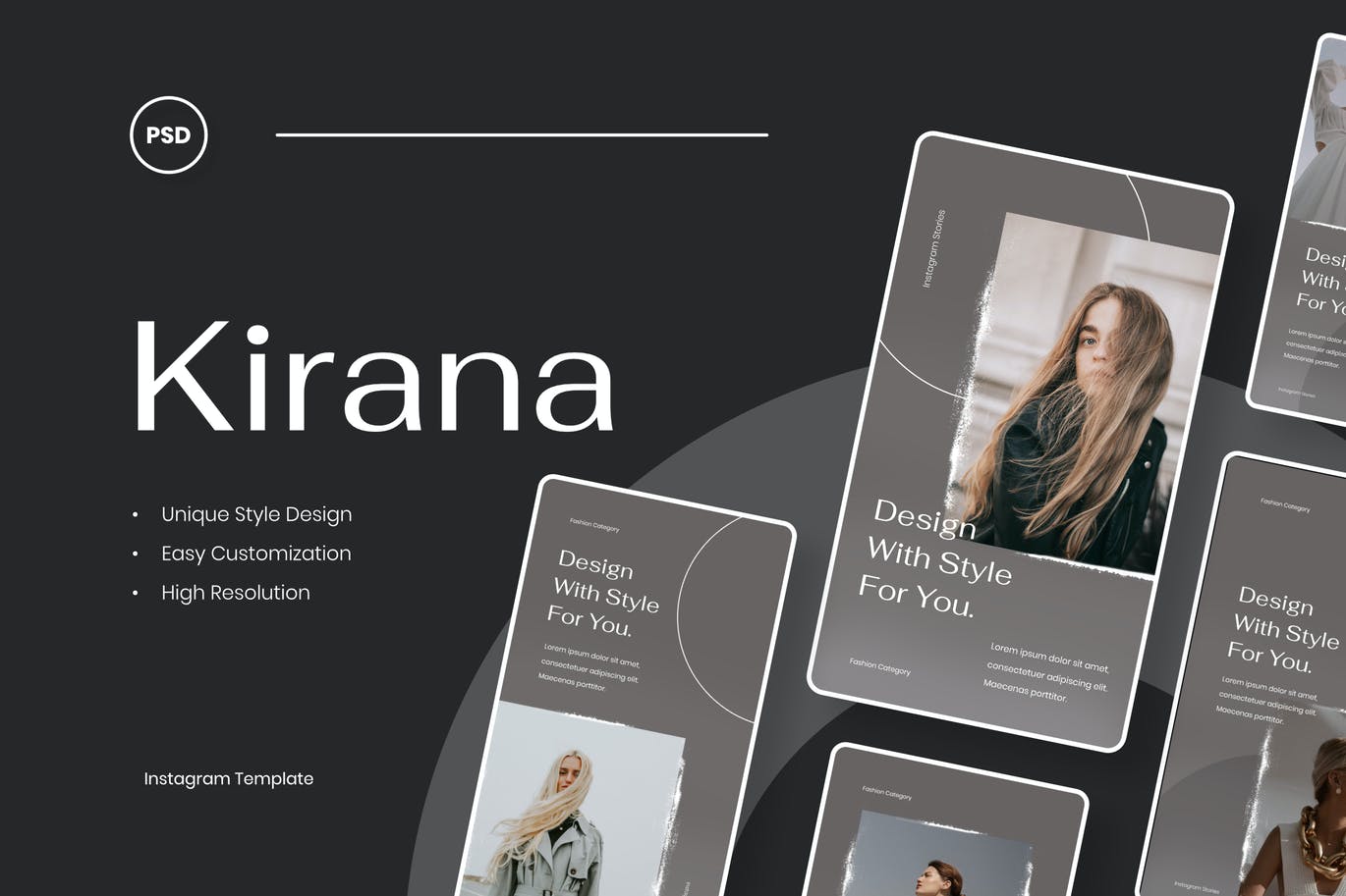 时尚清新简约高端优雅多用途Instagram社交媒体banner海报设计模板集合