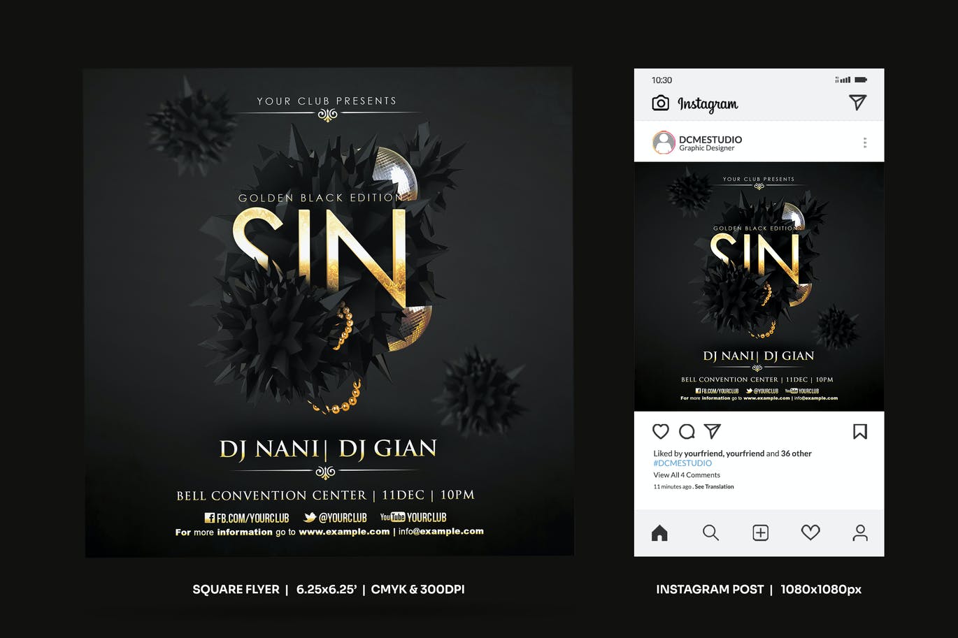 高端震撼的个性时尚Instagram社交媒体banner海报设计模板-PSD