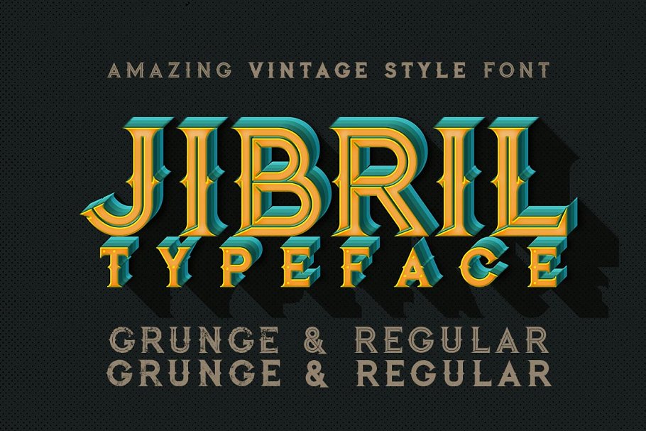4种经典的英文字体 Jibril – 4 Vintage Style Fonts