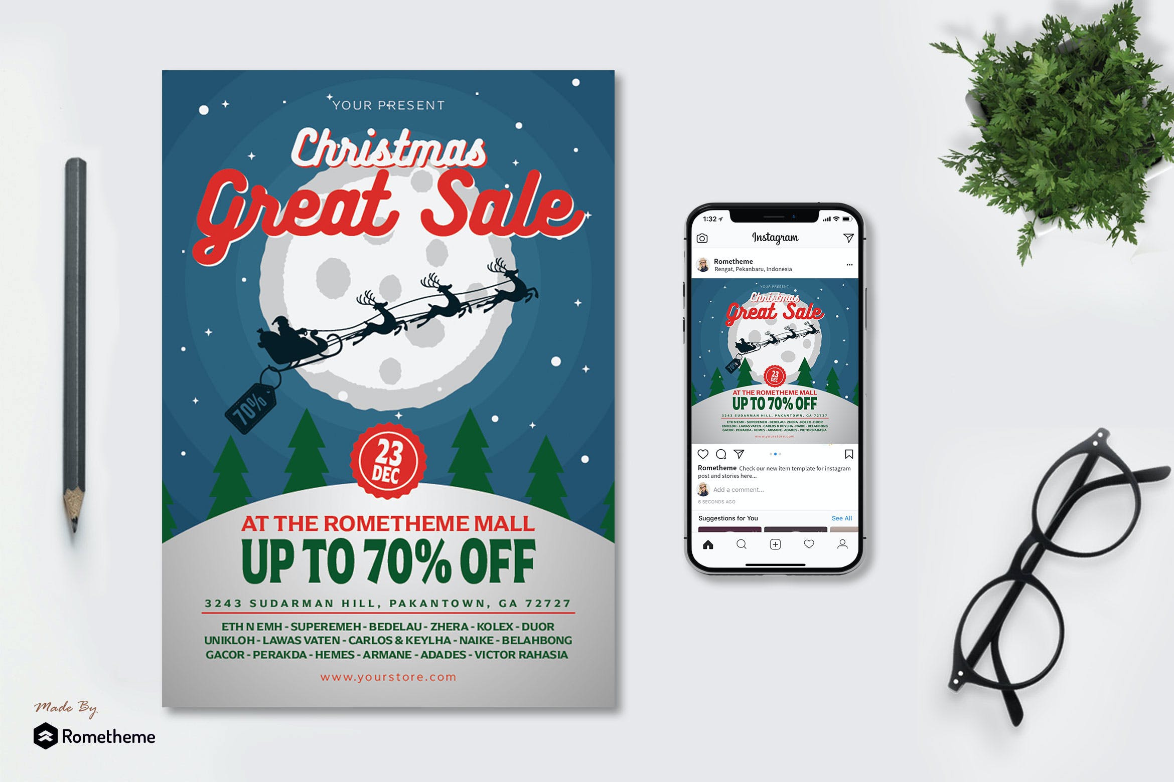 圣诞大甩卖传单模板[PSD]