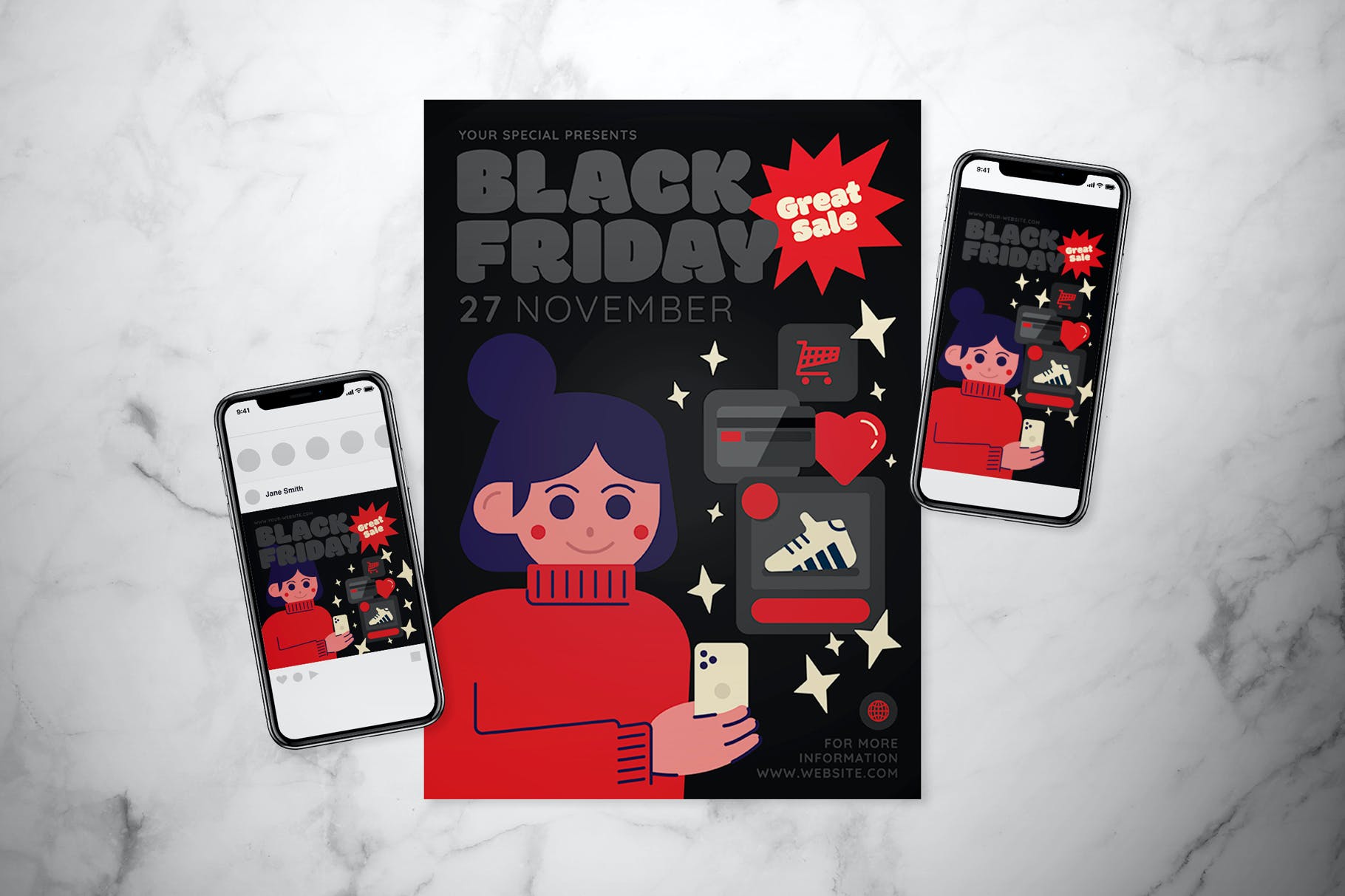 黑5活动广告设计样机（AI,PSD）