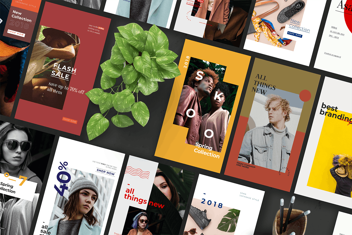 时尚高端多用途的高品质Instagram社交媒体banner海报设计模板集合-psd