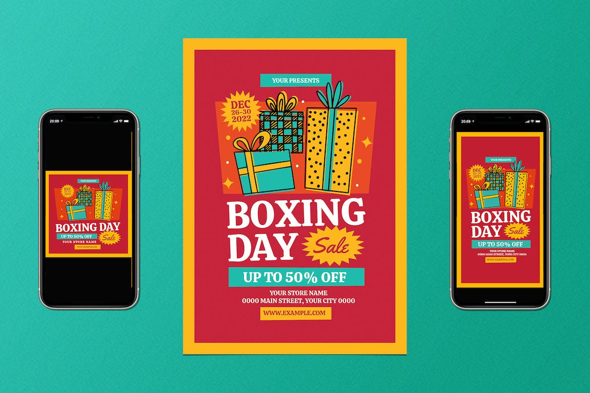 节礼日促销减价海报模板下载（AI,PSD）