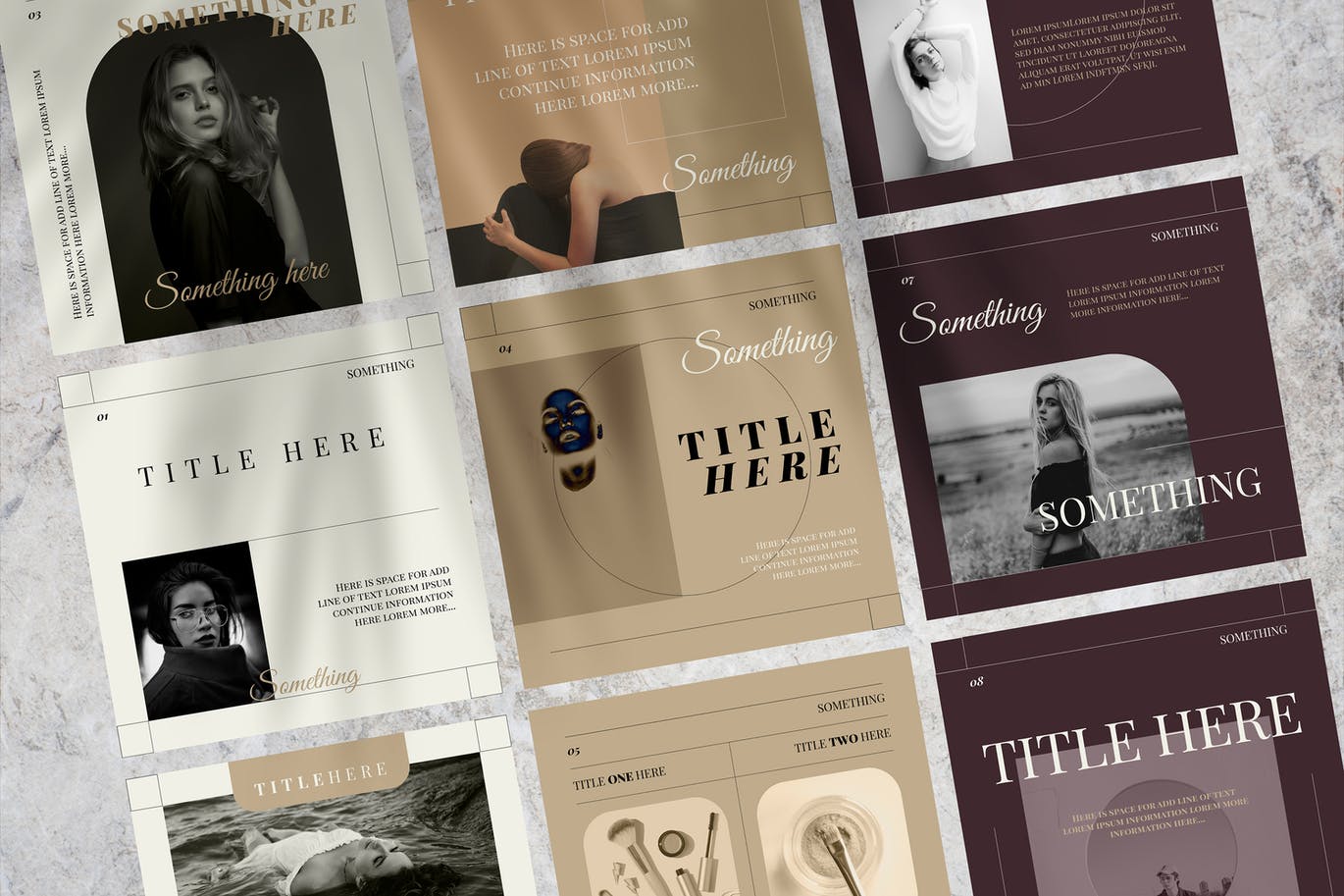 优雅时尚高端多用途社交媒体banner海报设计模板集合-AI，PSD