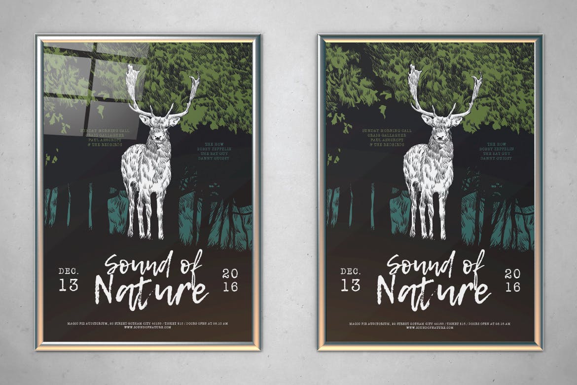 时尚高端天之音音乐海报设计模板-AI，PSD