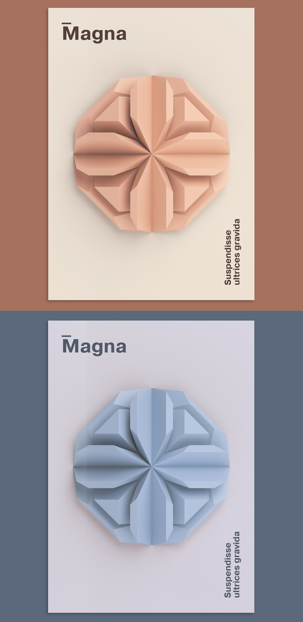 3D抽象形状背景海报设计模板