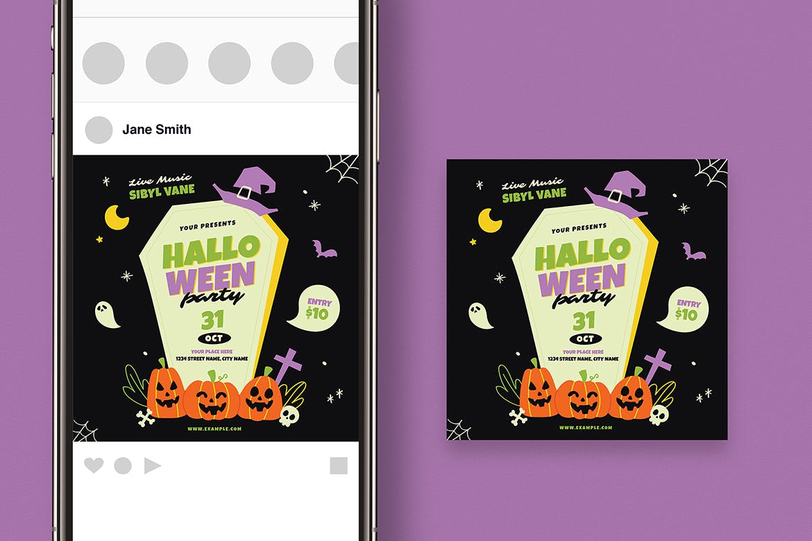 万圣节活动海报模板下载（AI,PSD）