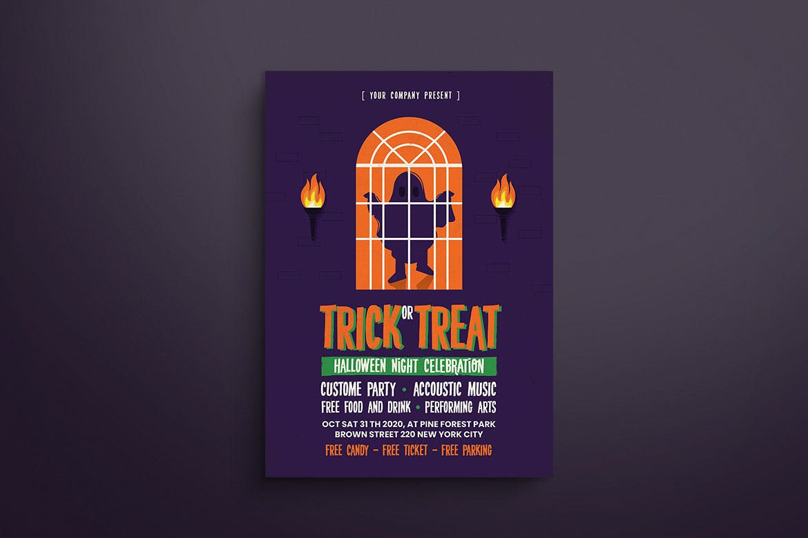 不给糖就捣蛋的万圣节主题活动海拔模板