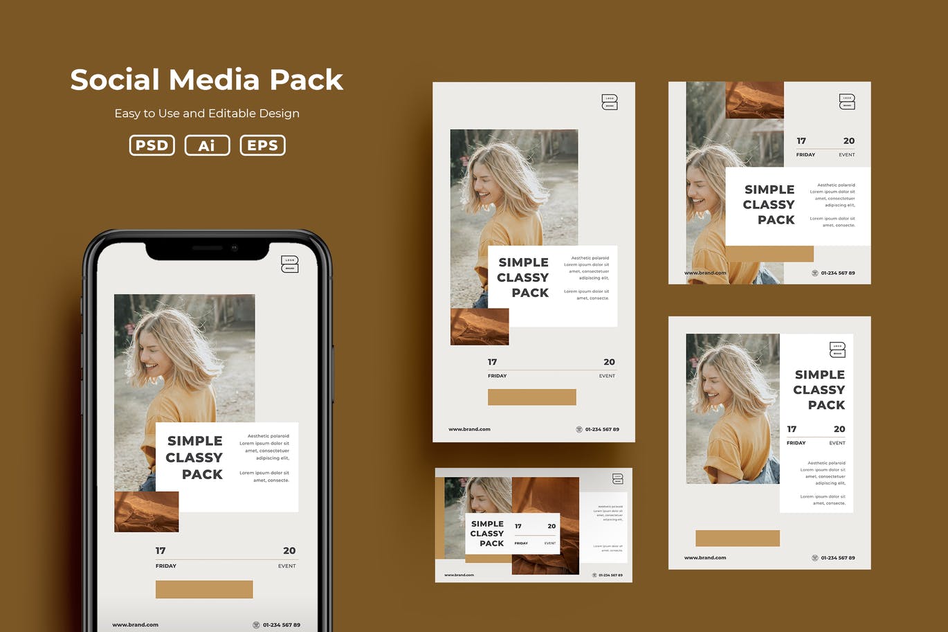 时尚高端简约清新优雅多用途的高品质社交媒体banner海报设计模板集合