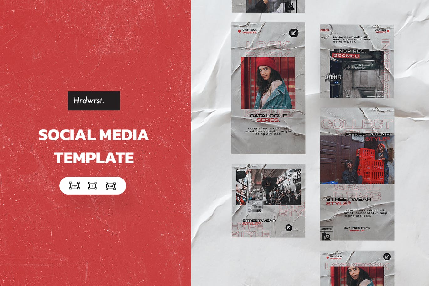 时尚个性Instagram社交媒体banner海报设计模板集合-PSD