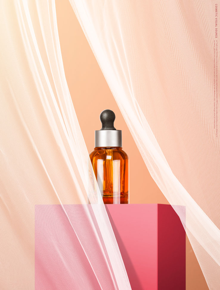 纱帘布精华液护肤品海报设计模板