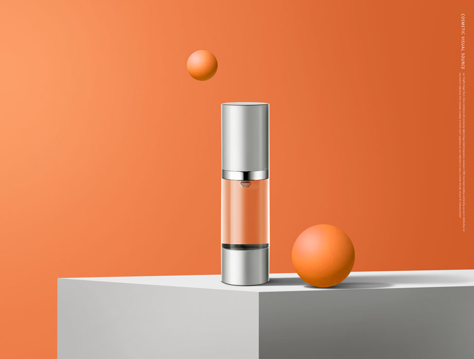 橙色元素香水化妆品海报设计模板