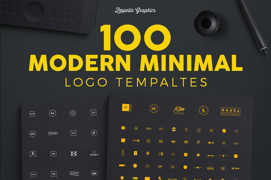 现代极简主义图标 100 Modern Minimal Logo Templates