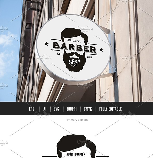 时尚理发店logo模板 Barber Shop