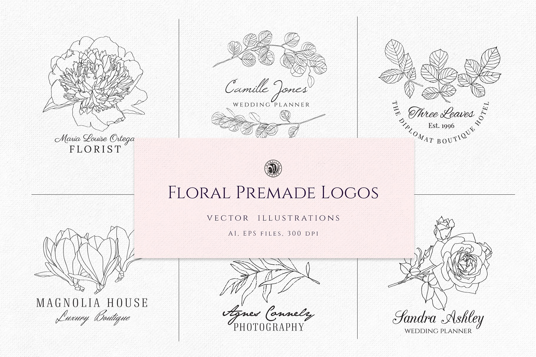花卉logo素材模板 Floral Premade Logos