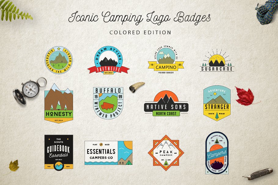 露营户外logo徽章 Iconic Camping Logo Badges 2