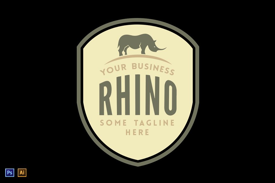 经典矢量logo模板 Rhino: Vintage Logo Template