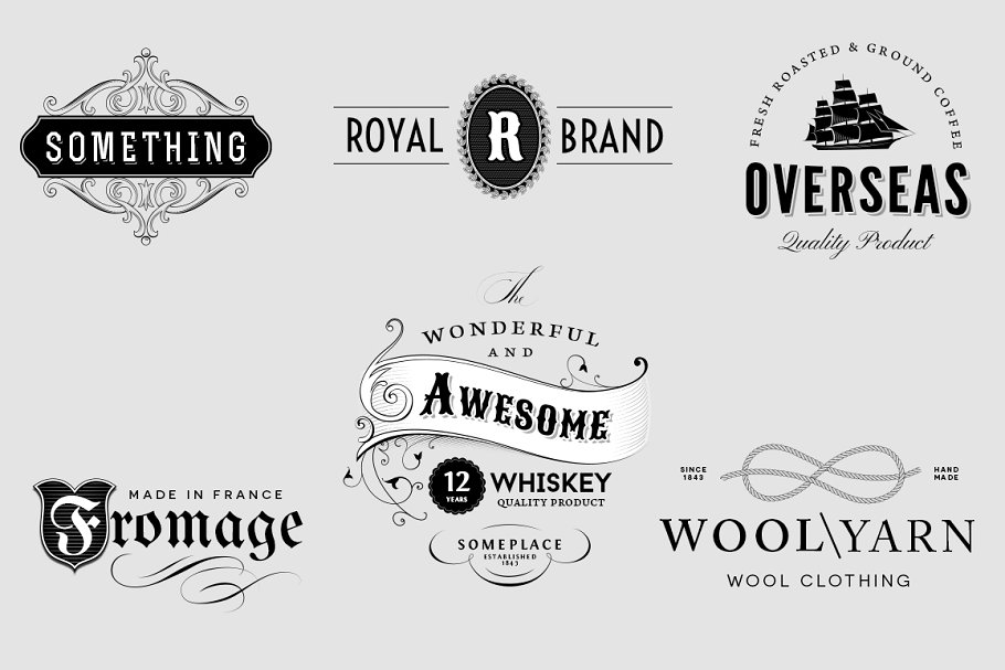 经典logo素材模板 Vintage Logo / Insignia Set 3