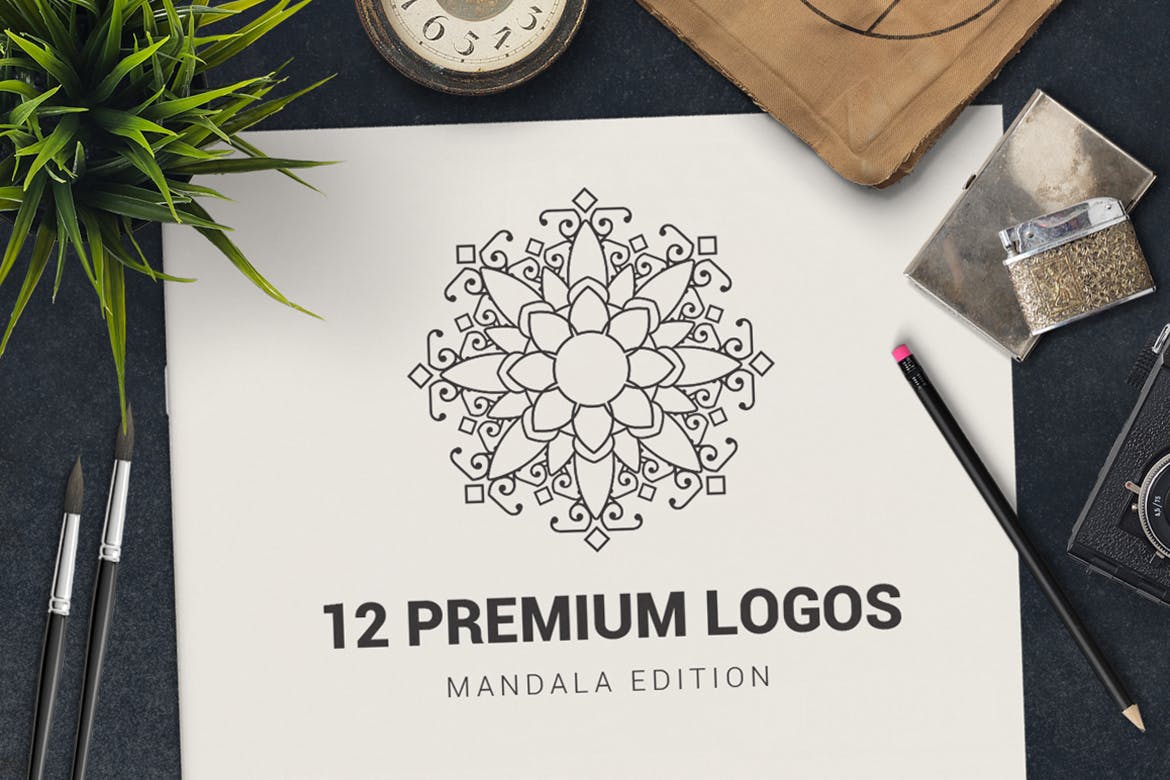 12个高品质的时尚高端简约多用途曼陀罗logo标志设计模板
