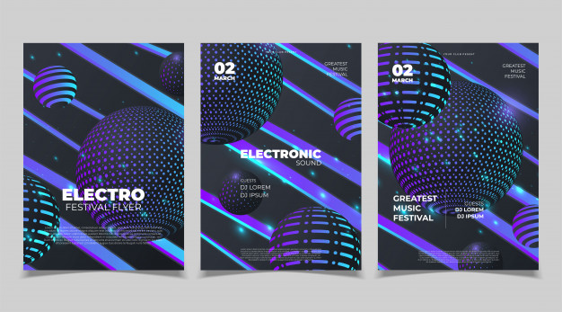 电子音乐派对海报设计模板