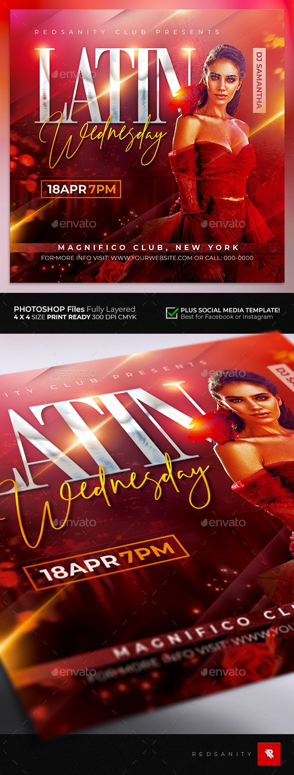 夜总会/酒吧/KTV派对邀请传单设计模板