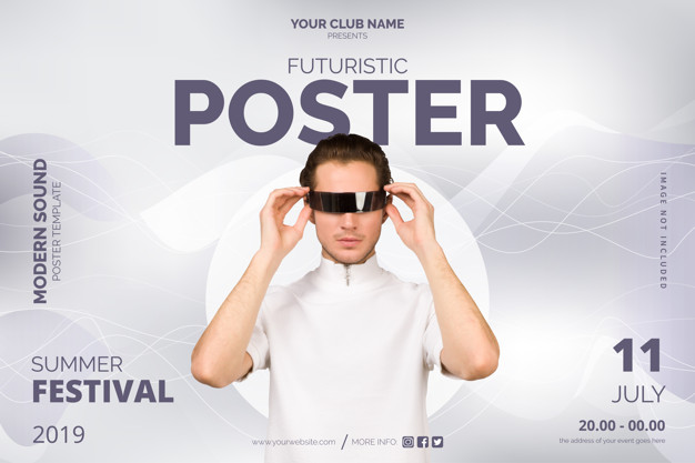 时尚未来主义活动海报模板