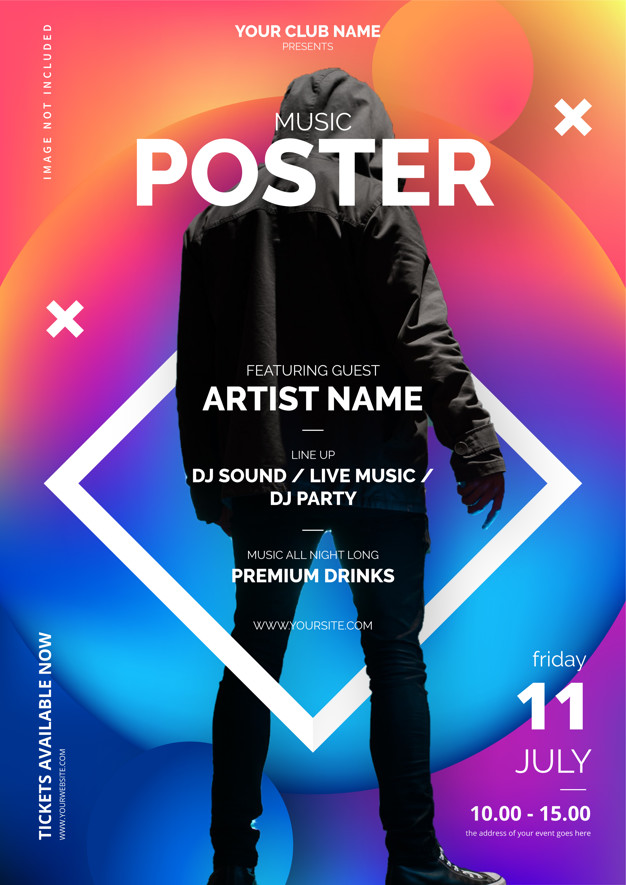 抽象音乐活动海报模板素材