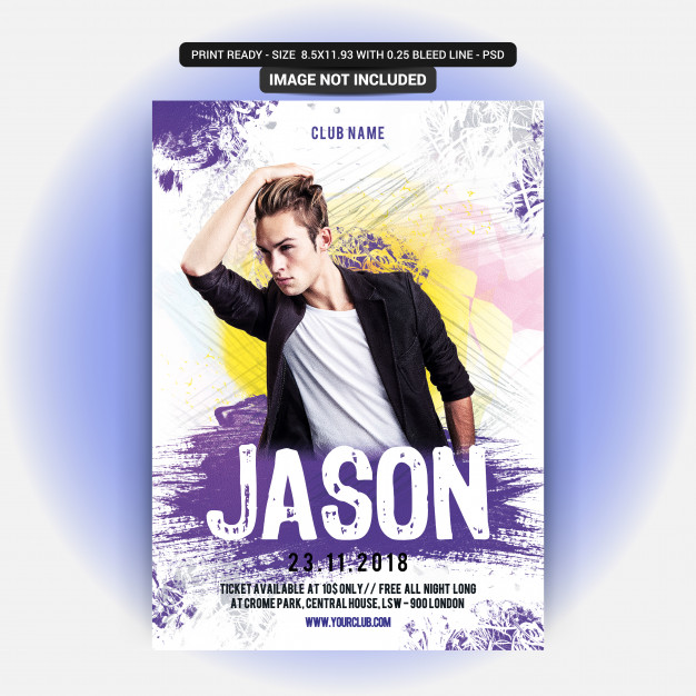 帅气的音乐晚会之夜海报模板