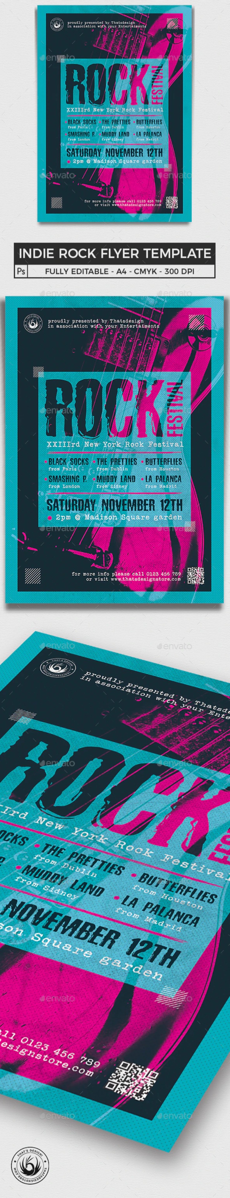 摇滚音乐节活动海报传单设计模板