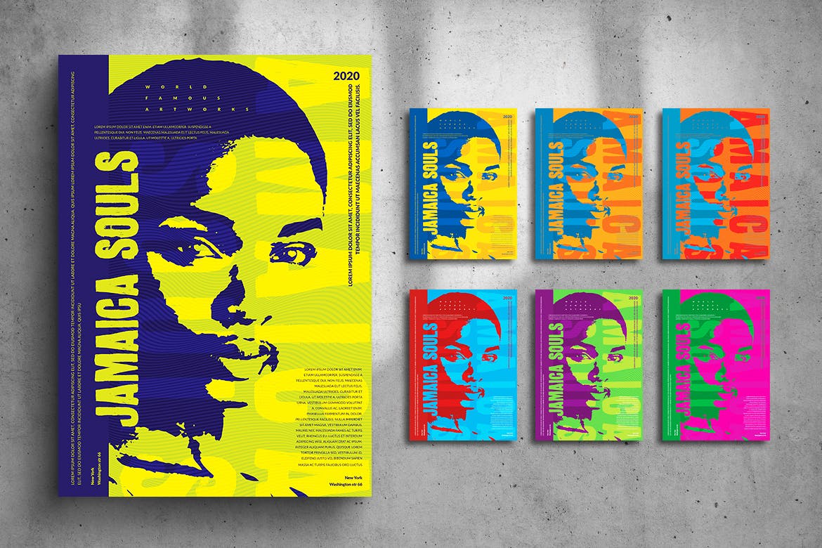 时尚高端绚丽个性的高品质音乐节海报宣传单设计模板大集合-6（psd）