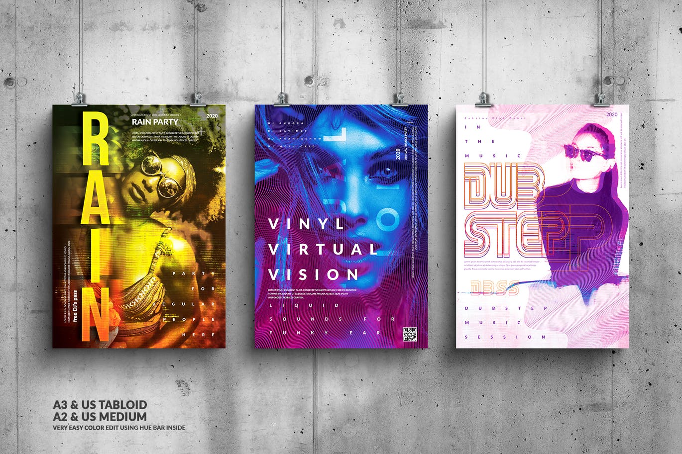 时尚高端绚丽个性的高品质音乐节海报宣传单设计模板大集合-2（psd）