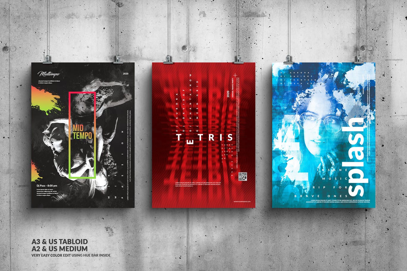 时尚高端绚丽个性的高品质音乐节海报宣传单设计模板大集合（psd）