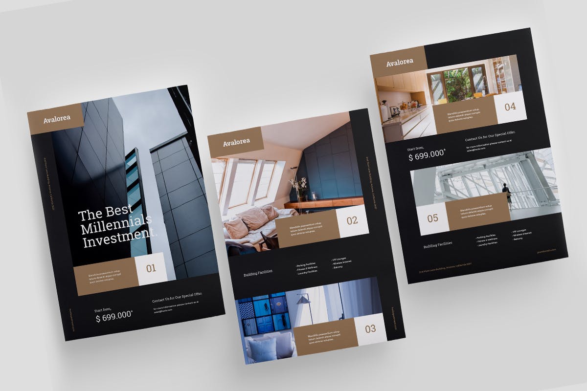 时尚高端专业的高品质DM宣传单海报设计模板（AI，EPS，PDF）
