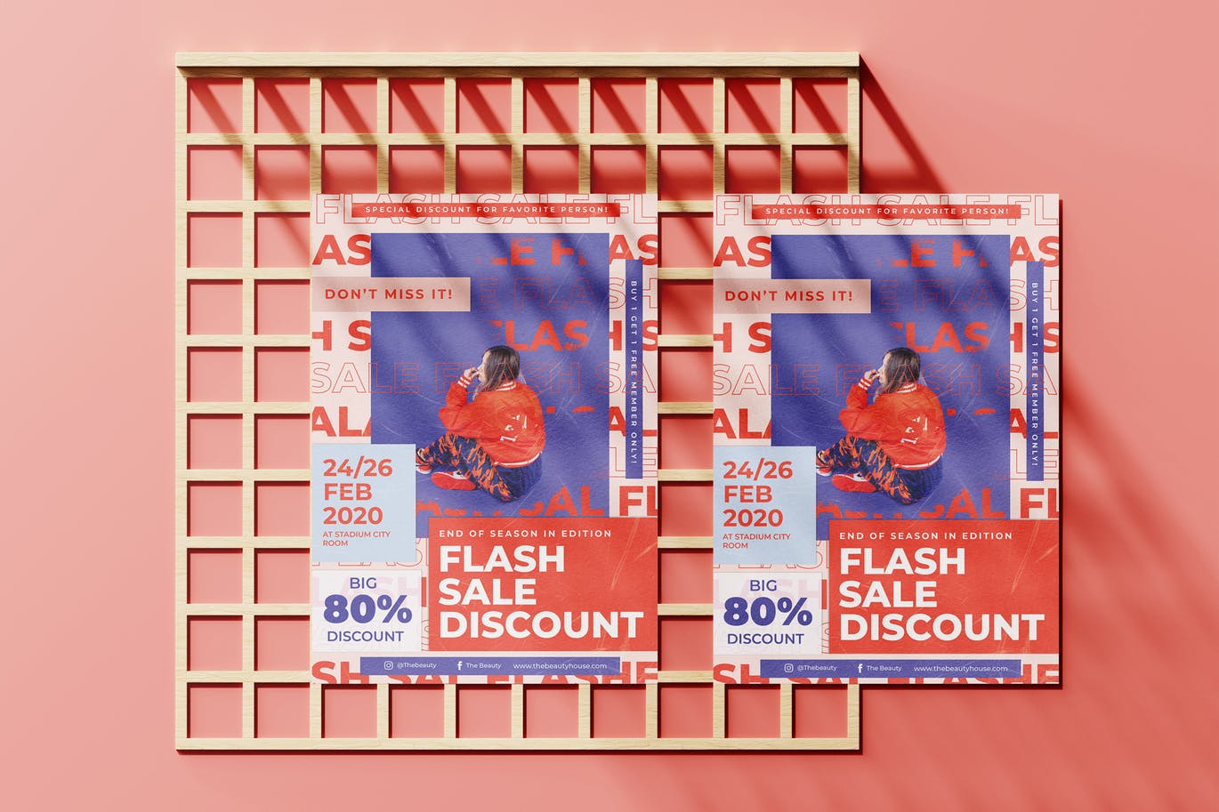 时尚高端个性的艺术宣传单DM海报设计模板（psd）