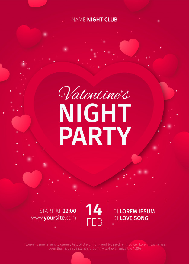 浪漫情人节爱心广告海报模板