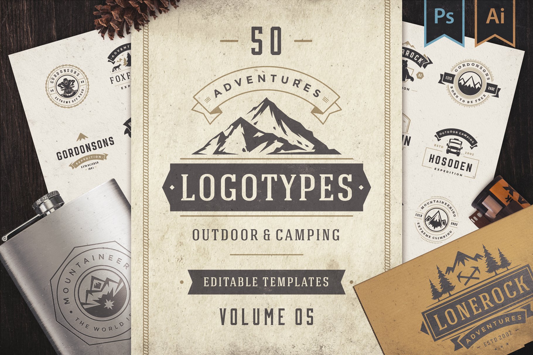 户外logo和标签设计 50 Outdoor logos and badges