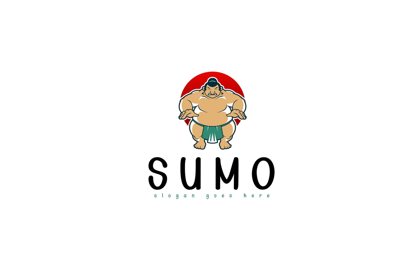 时尚高端少见稀有的相扑运动logo标志设计模板