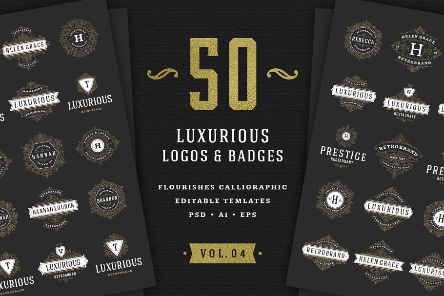 装饰logo素材设计模板 50 ornaments logos & monograms