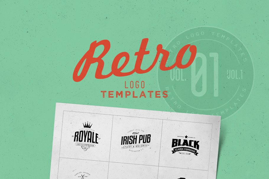 经典logo设计素材模板 Retro Logo Templates V.01