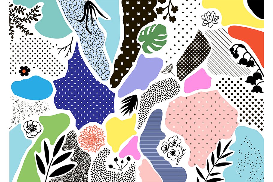 拼贴混合时尚图形插画纹理 Collage it!