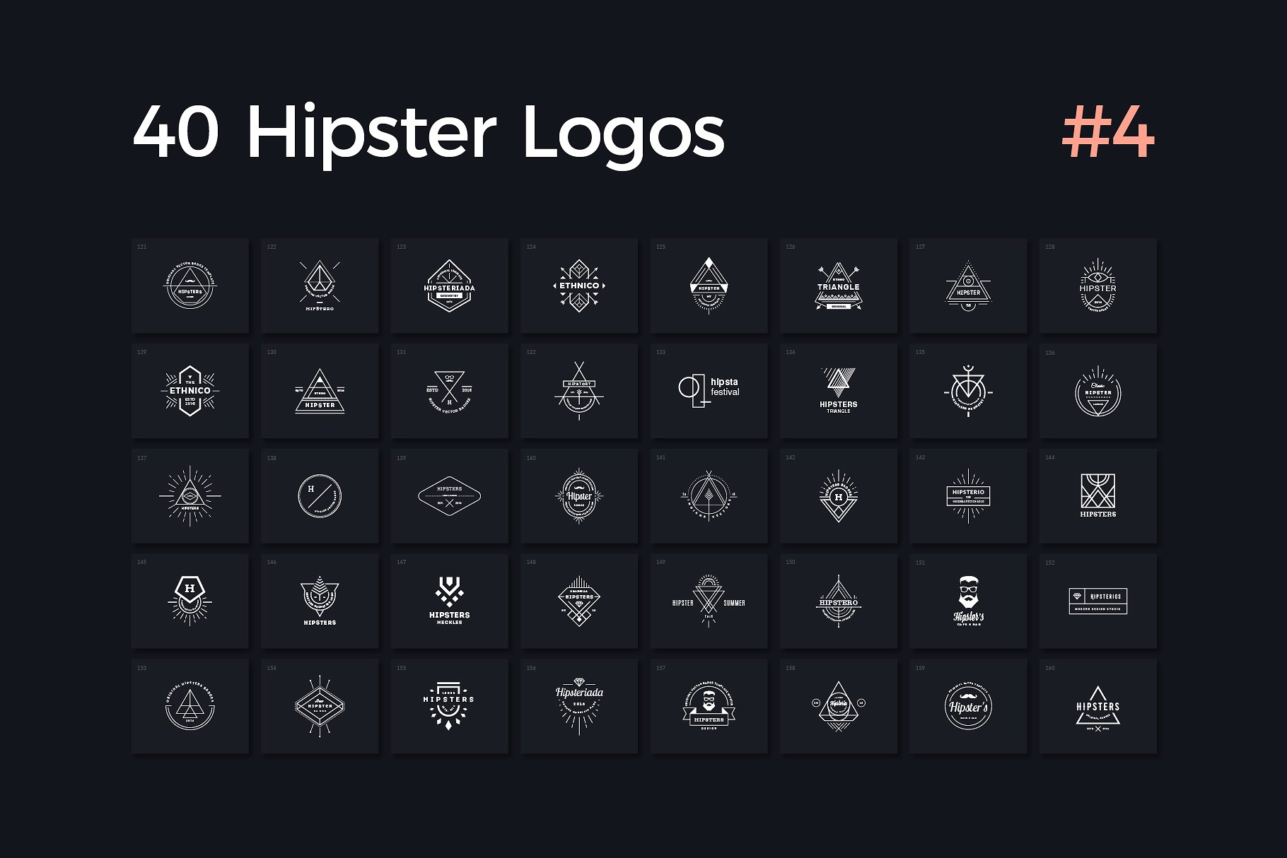 时髦的标志模板 40 Hipster Logos Vol. 4