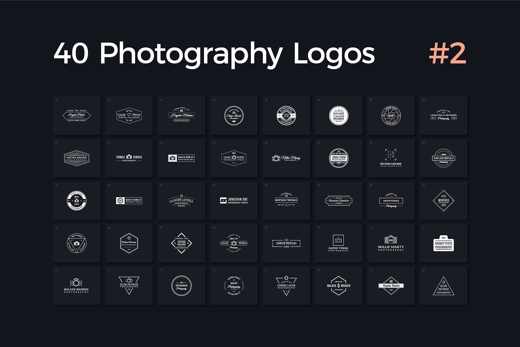 多用途摄影标识模板V2 40 Photography Logos Vol. 2